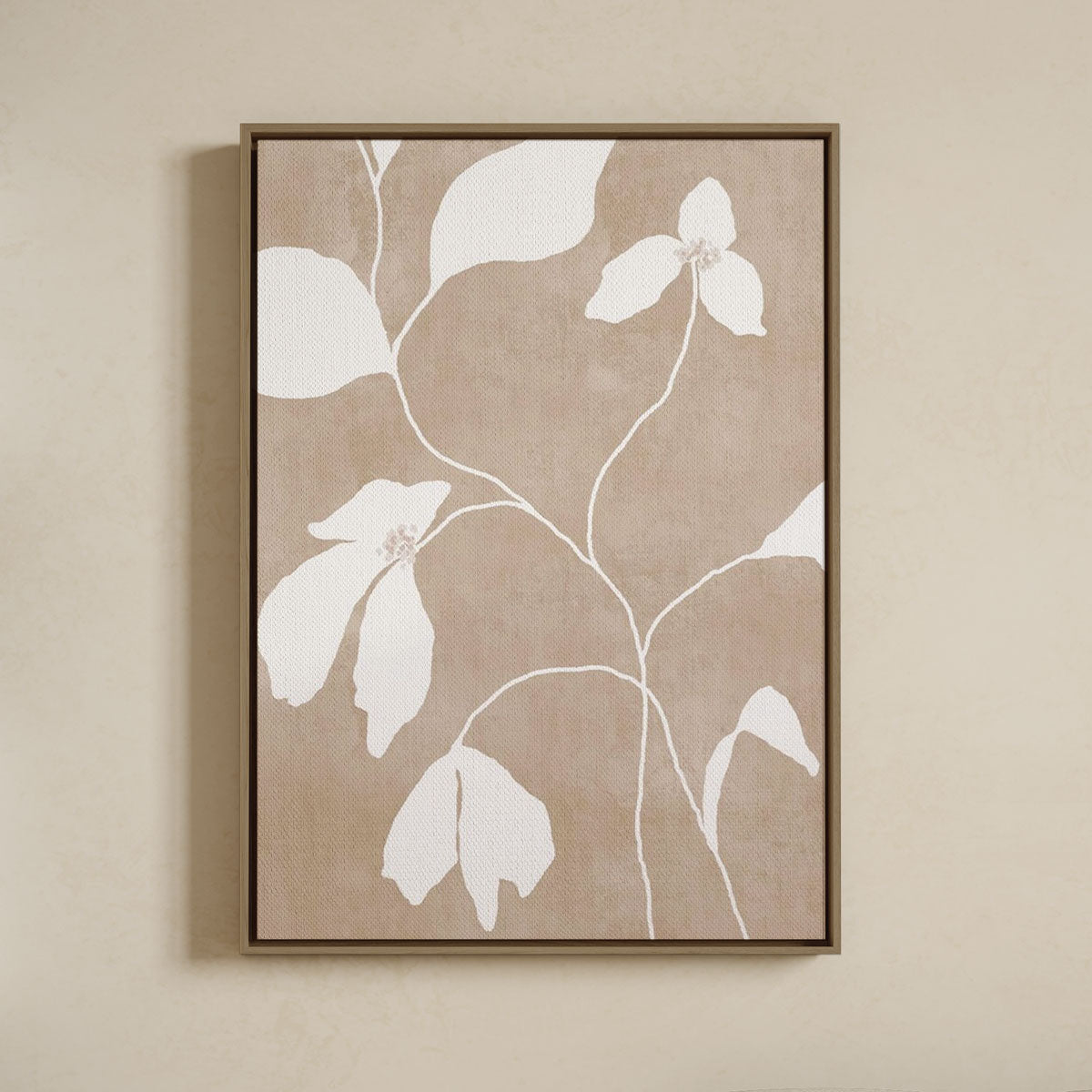 Canvas Print with Floating Frame – Botanical Neutral