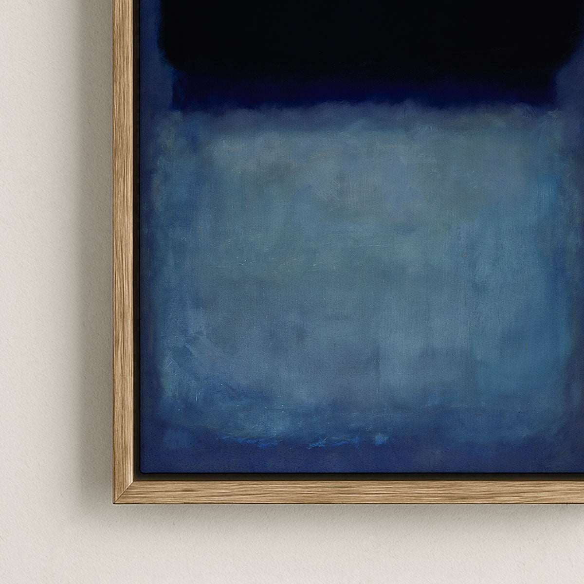 Canvas Print with Floating Frame – Mark Rothko (Black, white, blue on blue)