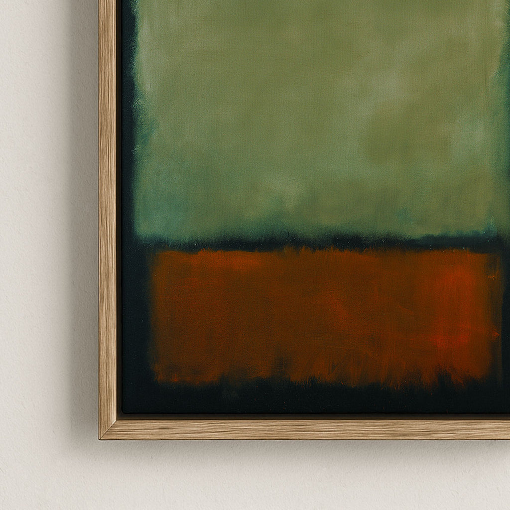 Canvas Print with Floating Frame – Mark Rothko (Green, orange, dark green)