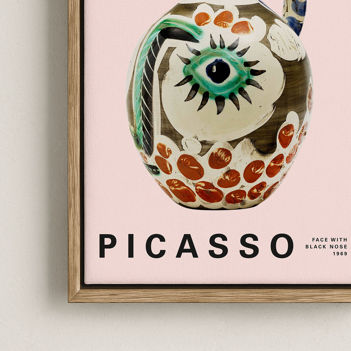 Canvas Print with Floating Frame – Pablo Picasso – Face with Black Nose 01
