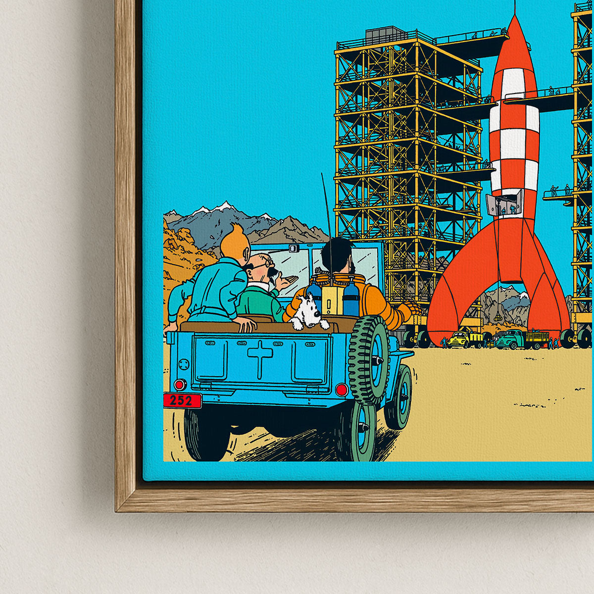 Canvas Print with Floating Frame – Tintin – Objectif Lune