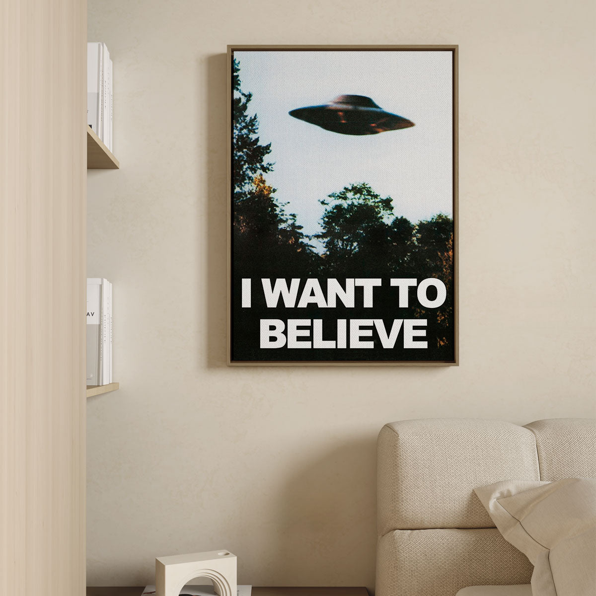 Canvas Print with Floating Frame – I Want to Believe