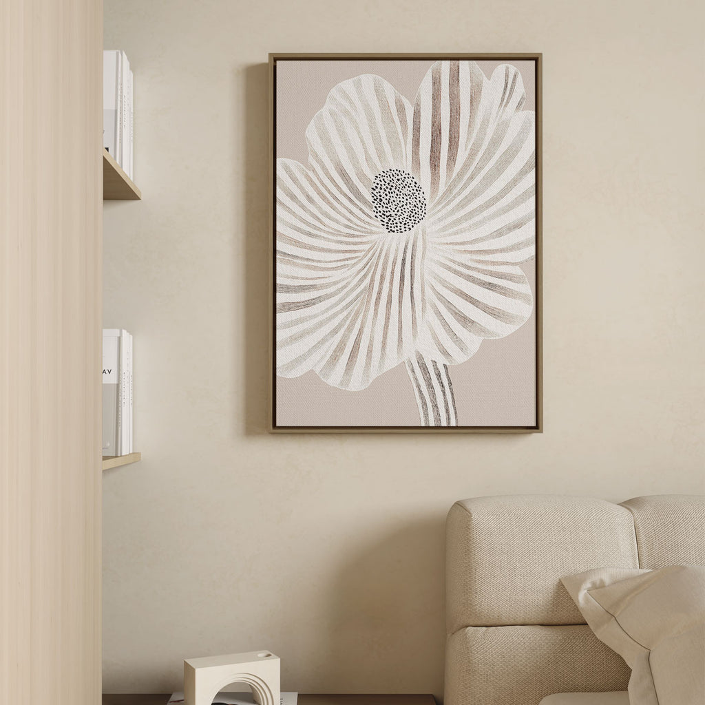 Canvas Print with Floating Frame – Striped Flower