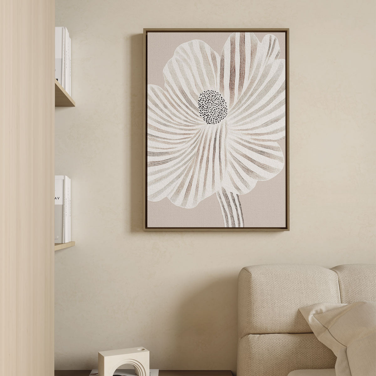 Canvas Print with Floating Frame – Striped Flower