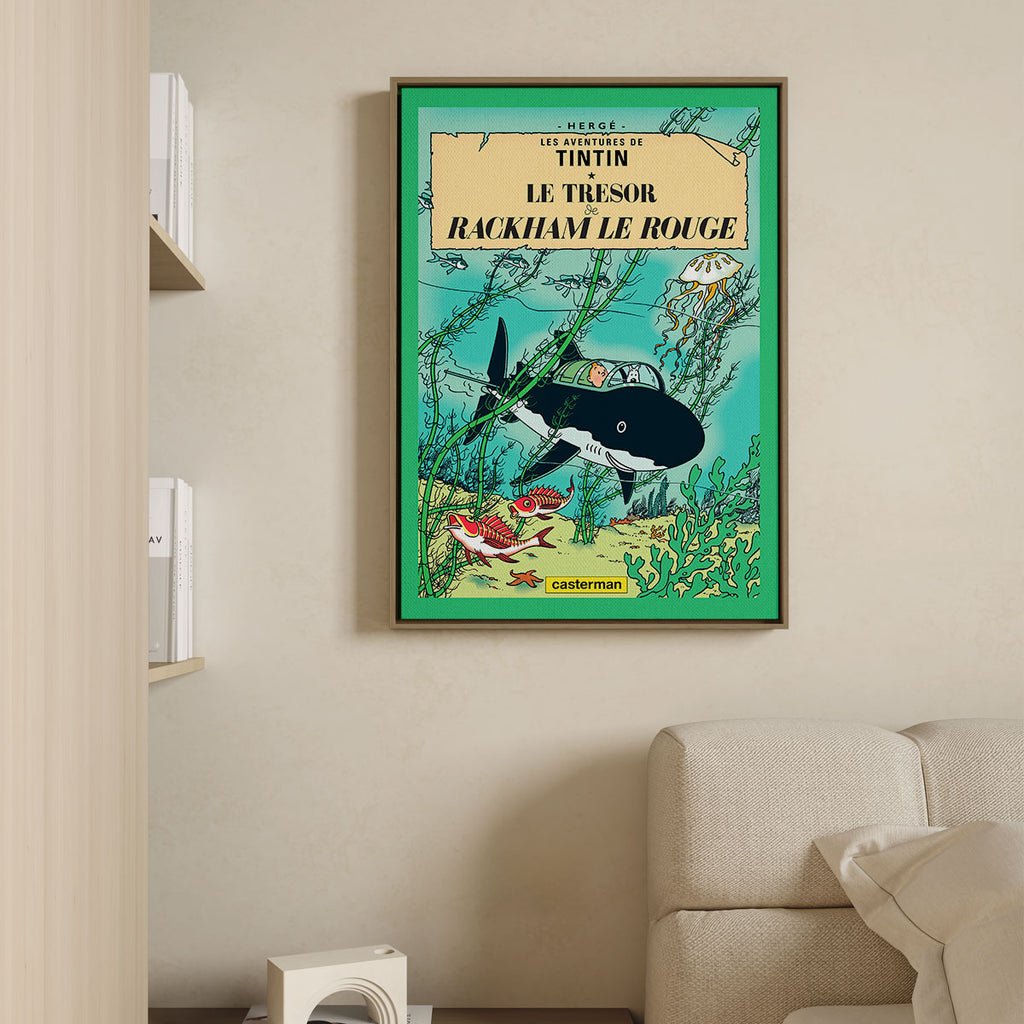 Canvas Print with Floating Frame – Tintin – Le Trésor de Rackham le Rouge