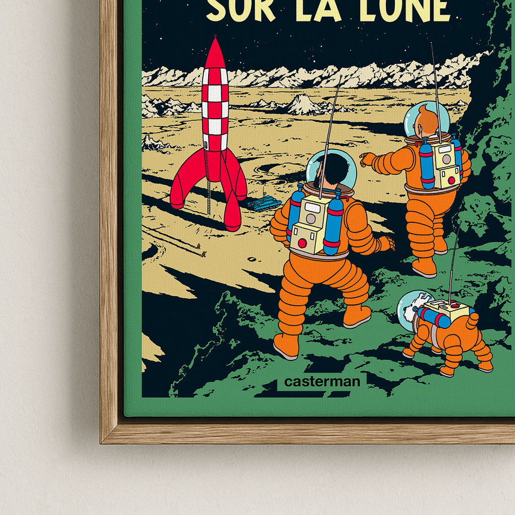 Canvas Print with Floating Frame – Tintin – On a marché sur la Lune