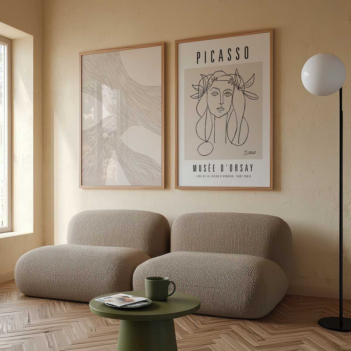 Beige Linien