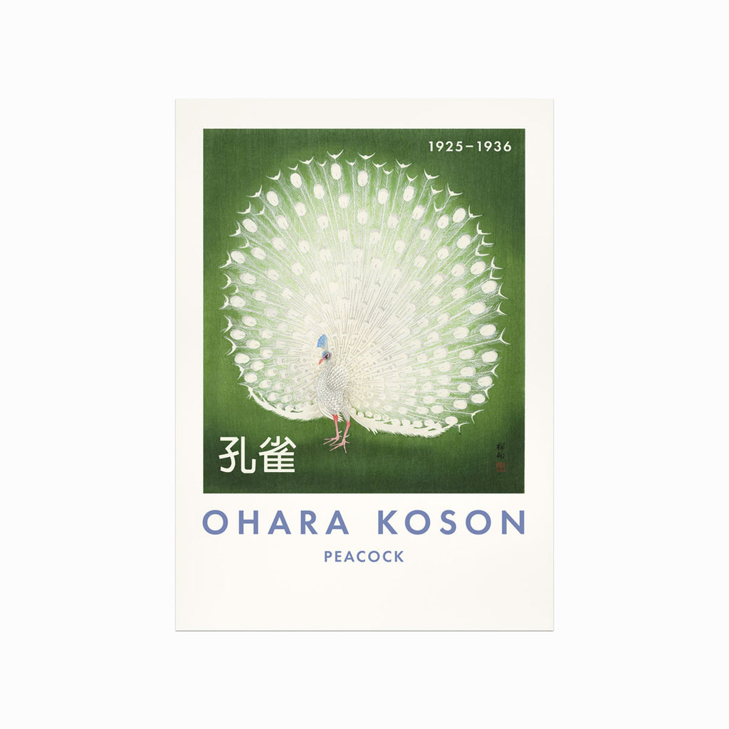 Ohara Koson – Peacock (green) art poster