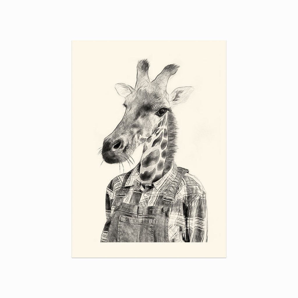 South African Giraffe art poster
