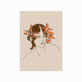 Visage en fleurs art poster