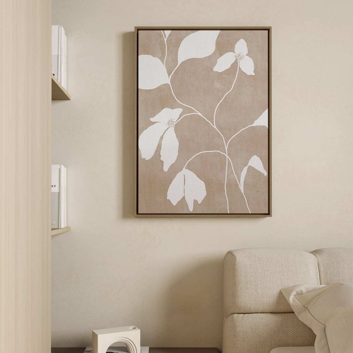 Canvas Print with Floating Frame – Botanical Neutral