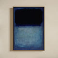 Canvas Print with Floating Frame – Mark Rothko (Black, white, blue on blue)