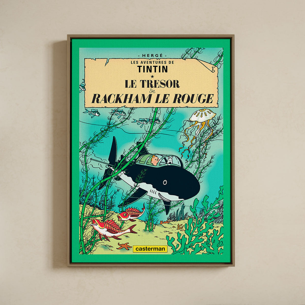 Canvas Print with Floating Frame – Tintin – Le Trésor de Rackham le Rouge