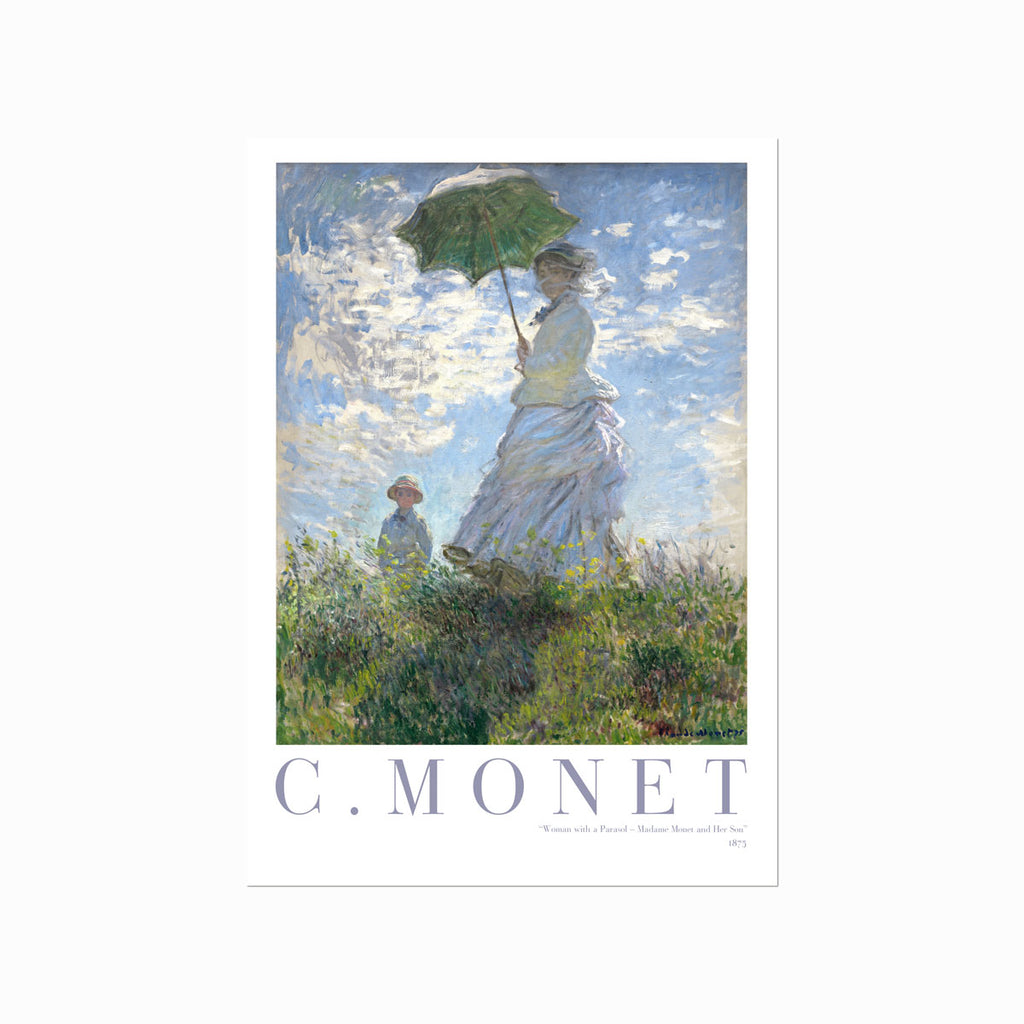 Claude Monet – Woman with a Parasol – Madame Monet and Her Son art poster