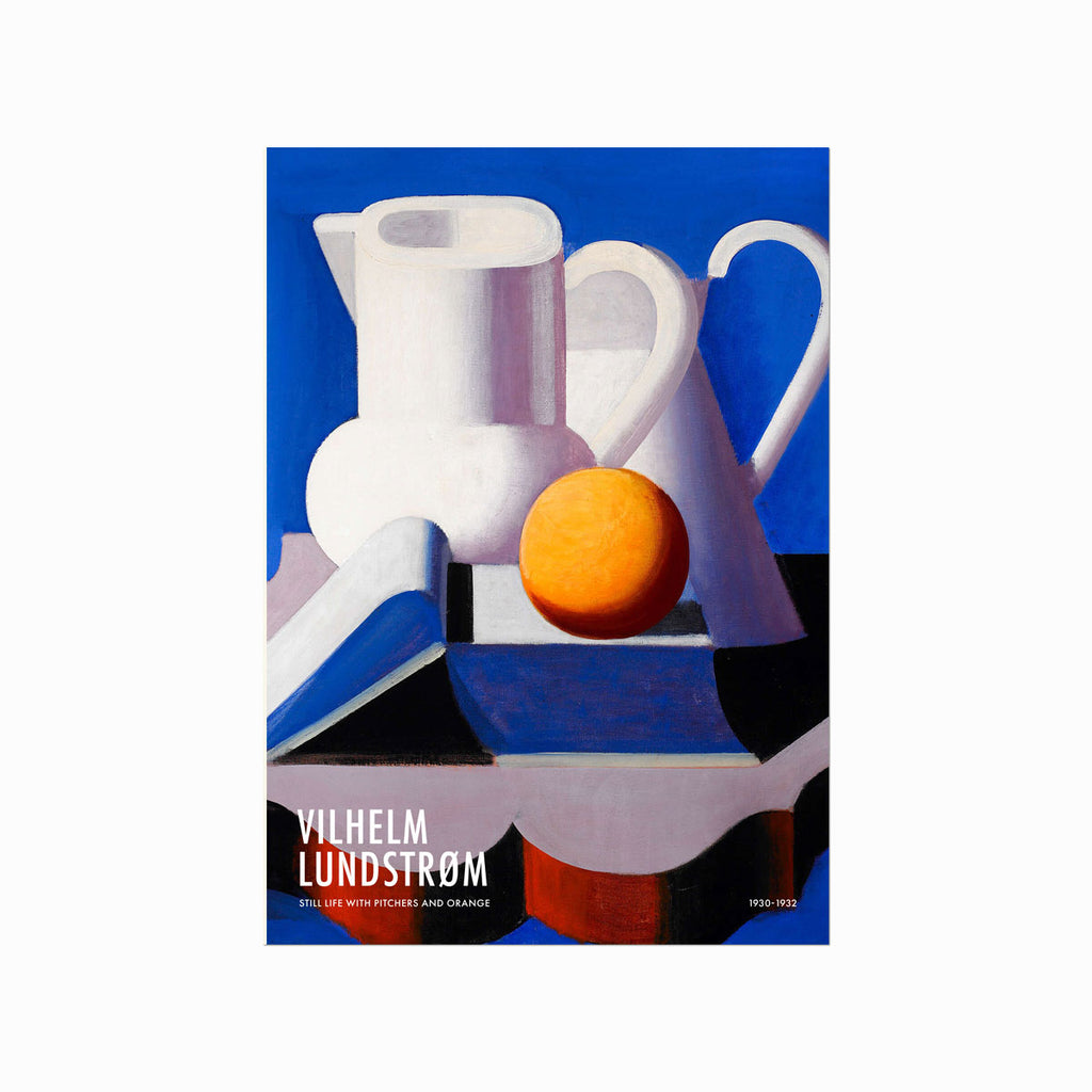 Vilhelm Lundstrøm – Still Life with pichers and Orange art poster