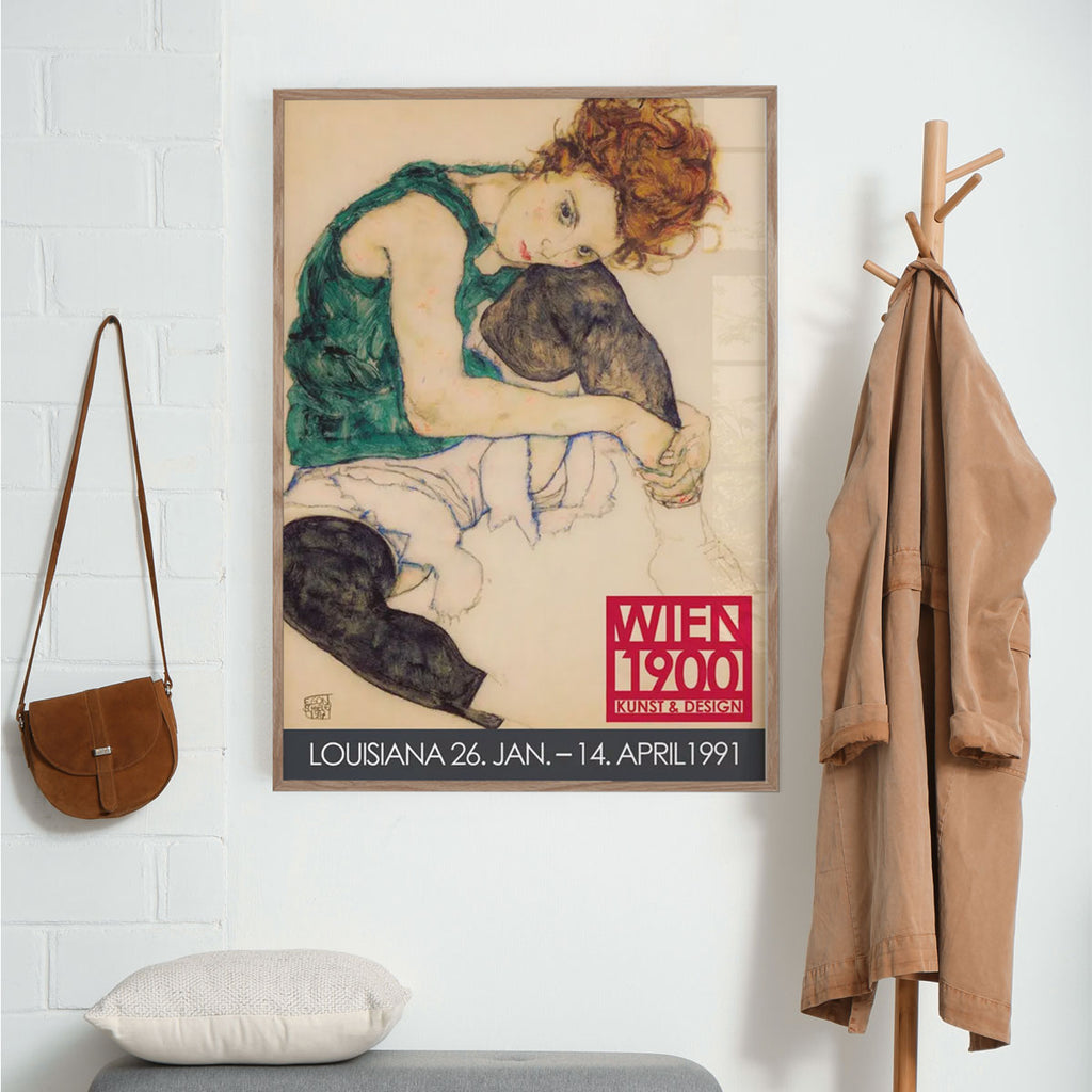Egon Schiele – Sitzende Frau (Ausstellungsplakat)