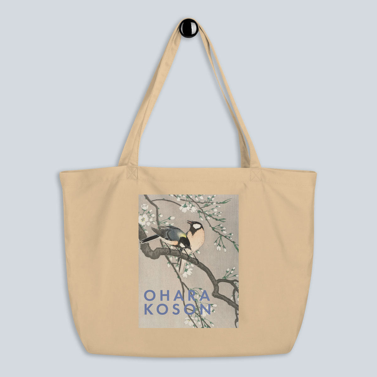 Bio-Baumwolltasche – Ohara Koson (Vögel auf einem Kirschzweig)