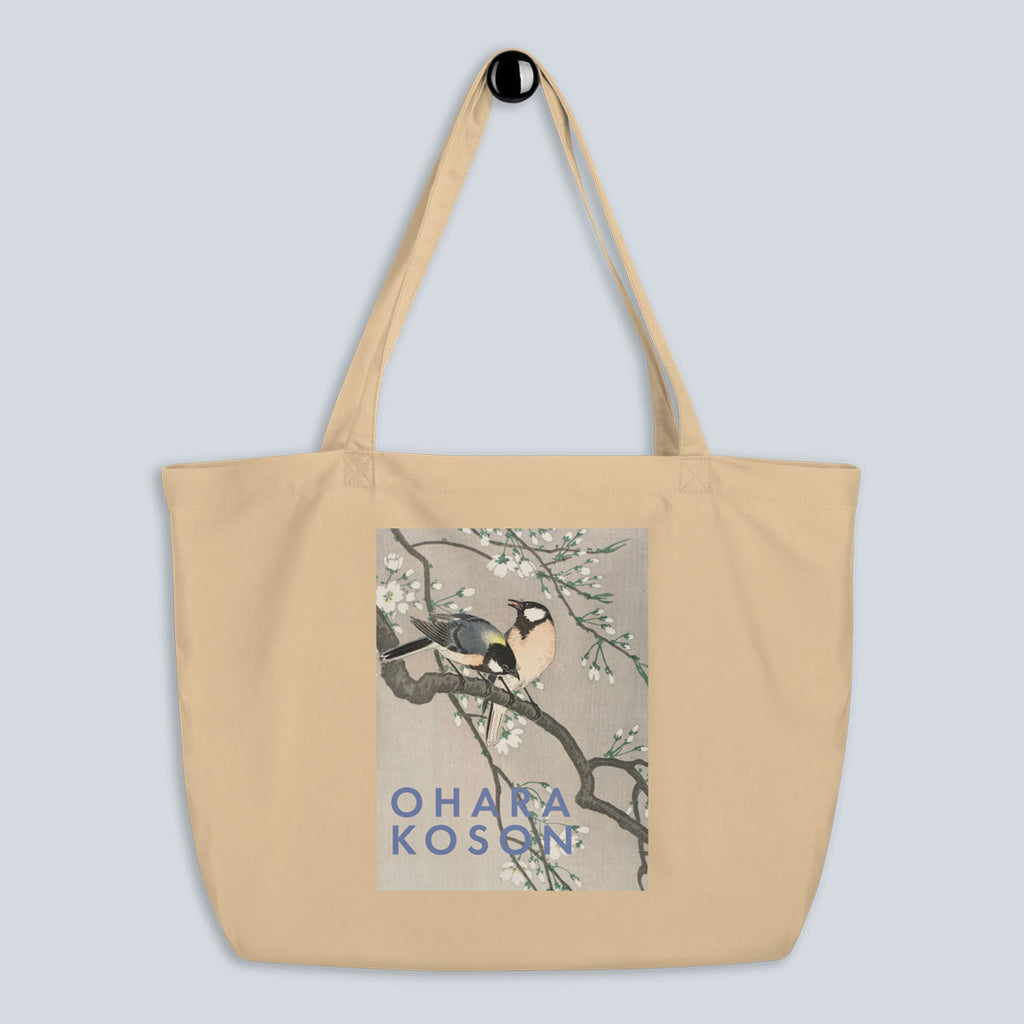 Organic Cotton Tote Bag – Ohara Koson (Birds on a Cherry Branch) – Produktfoto
