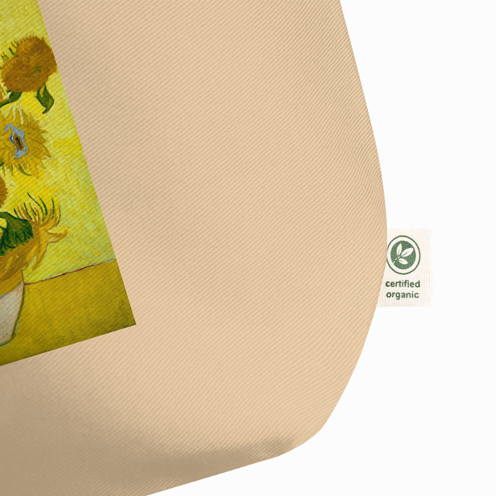 Organic Cotton Tote Bag – Vincent van Gogh (Sunflowers) – Lifestyle-Foto im Gebrauch